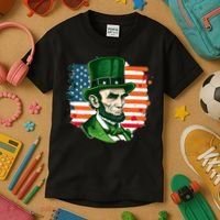 USA Abraham Lincoln St Patricks Day Kids T-Shirt thumb 3
