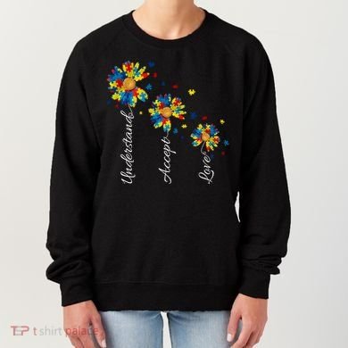 Understand Accept Love Autism Sunflower Women's Sweatshirt