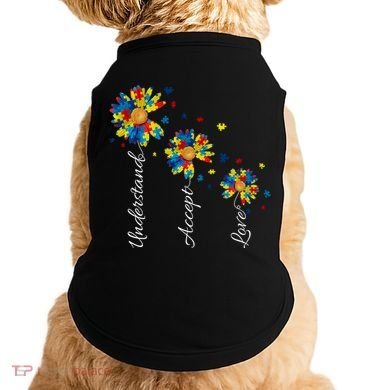 Understand Accept Love Autism Sunflower Doggie Tank