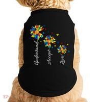 Understand Accept Love Autism Sunflower Doggie Tank thumb 0