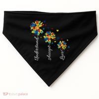 Understand Accept Love Autism Sunflower USA-Made Doggie Bandana thumb 0