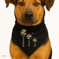 Understand Accept Love Autism Sunflower USA-Made Doggie Bandana thumb 1