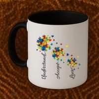 Understand Accept Love Autism Sunflower Coffee Mug thumb 2