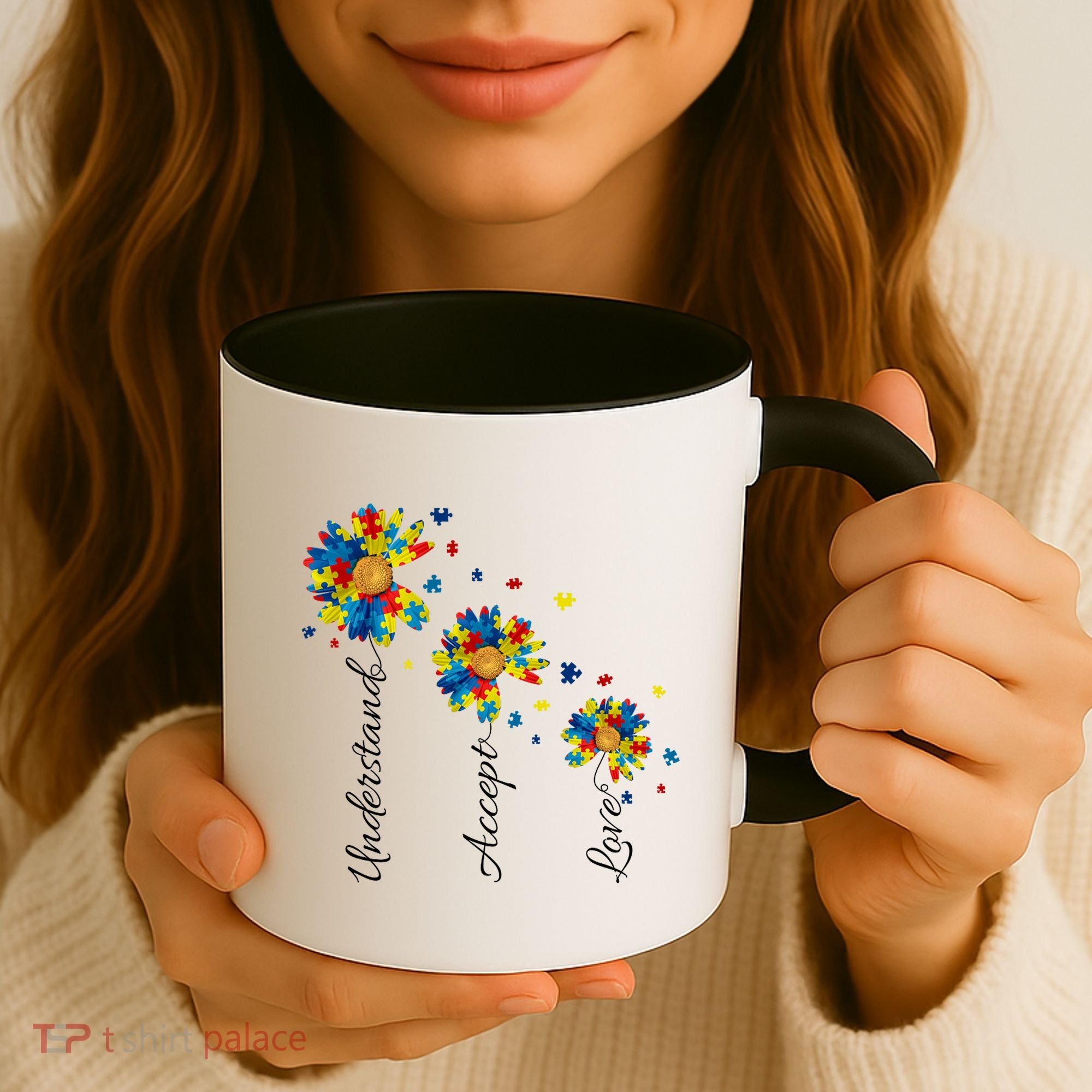 Understand Accept Love Autism Sunflower Coffee Mug
