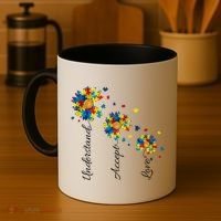 Understand Accept Love Autism Sunflower Coffee Mug thumb 4