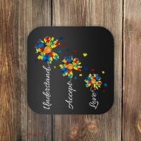 Understand Accept Love Autism Sunflower Coaster thumb 0