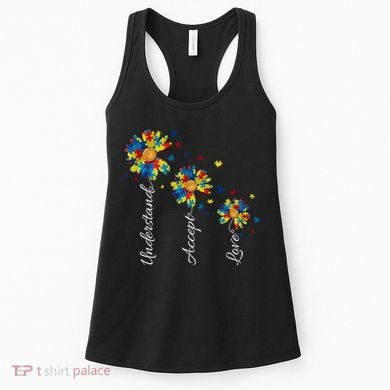 Understand Accept Love Autism Sunflower Women's Tank Top
