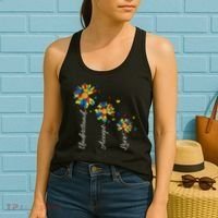 Understand Accept Love Autism Sunflower Women's Tank Top thumb 2