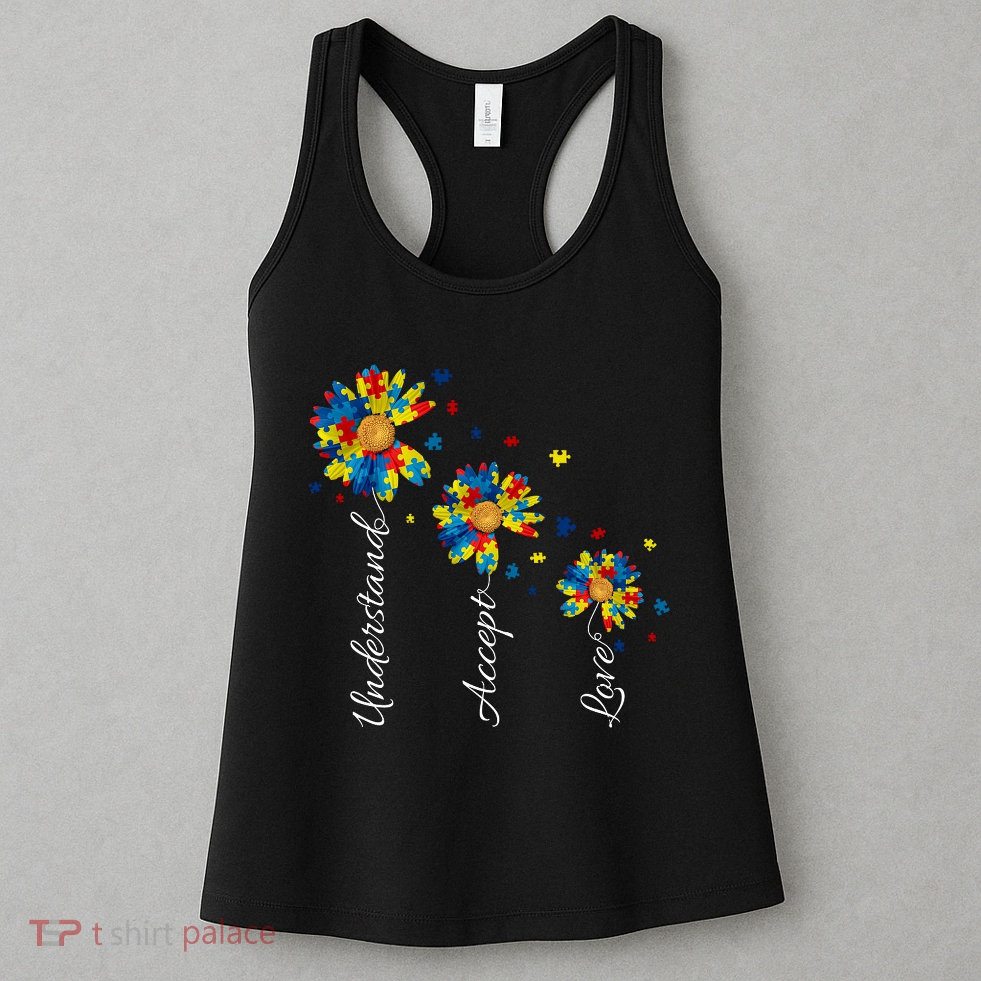 Understand Accept Love Autism Sunflower Women's Tank Top