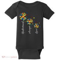 Understand Accept Love Autism Sunflower Baby Bodysuit thumb 0