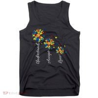 Understand Accept Love Autism Sunflower Tank Top thumb 0