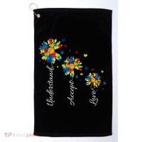 Understand Accept Love Autism Sunflower Golf Towel thumb 0