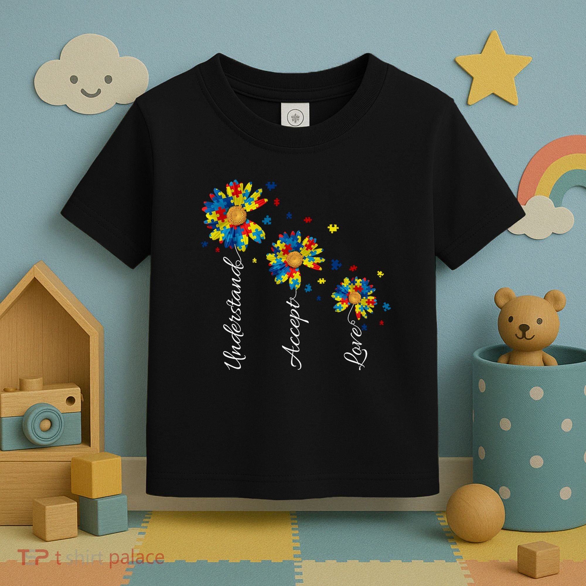 Understand Accept Love Autism Sunflower Toddler T-Shirt