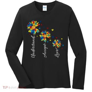 Understand Accept Love Autism Sunflower Women's Long Sleeve Shirt