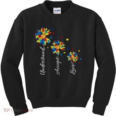 Understand Accept Love Autism Sunflower Kids Sweatshirt
