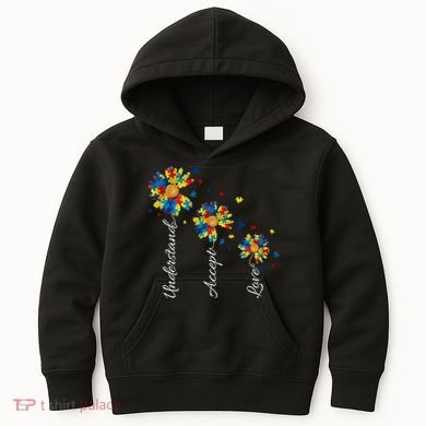 Understand Accept Love Autism Sunflower Kids Hoodie