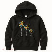 Understand Accept Love Autism Sunflower Kids Hoodie thumb 0