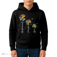 Understand Accept Love Autism Sunflower Kids Hoodie thumb 4