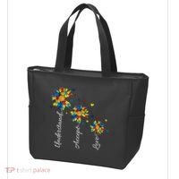 Understand Accept Love Autism Sunflower Tote Bag thumb 3