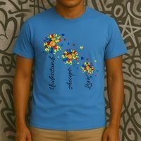 Understand Accept Love Autism Sunflower T-Shirt thumb 3