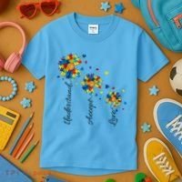 Understand Accept Love Autism Sunflower Kids T-Shirt thumb 3