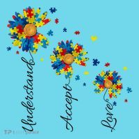 Understand Accept Love Autism Sunflower Kids T-Shirt thumb 4