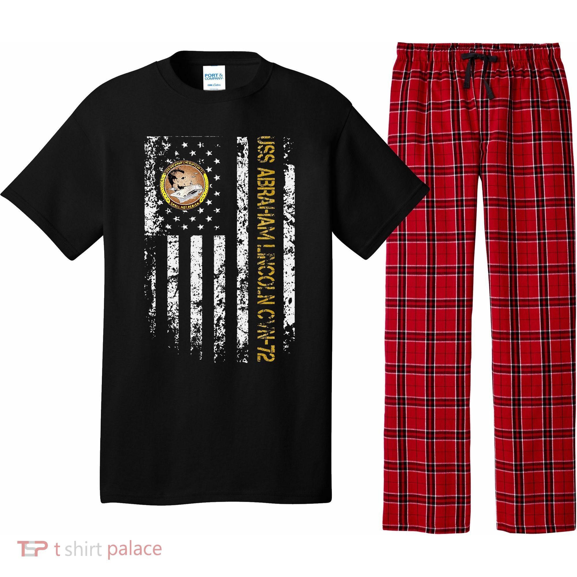 USS Abraham Lincoln CVN 72 Aircraft Carrier Veteran Flag Pajama Set