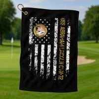 USS Abraham Lincoln CVN 72 Aircraft Carrier Veteran Flag Golf Towel thumb 1
