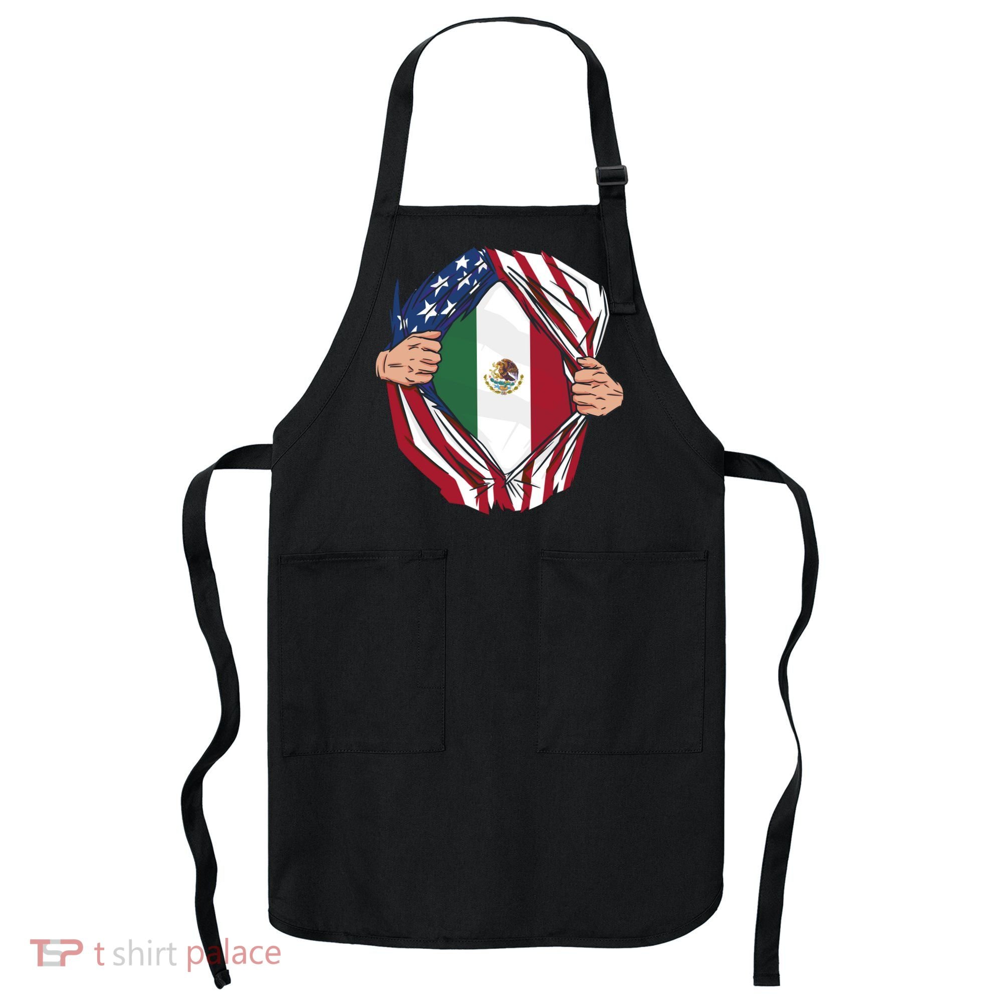 USA And Mexico Flag Apron