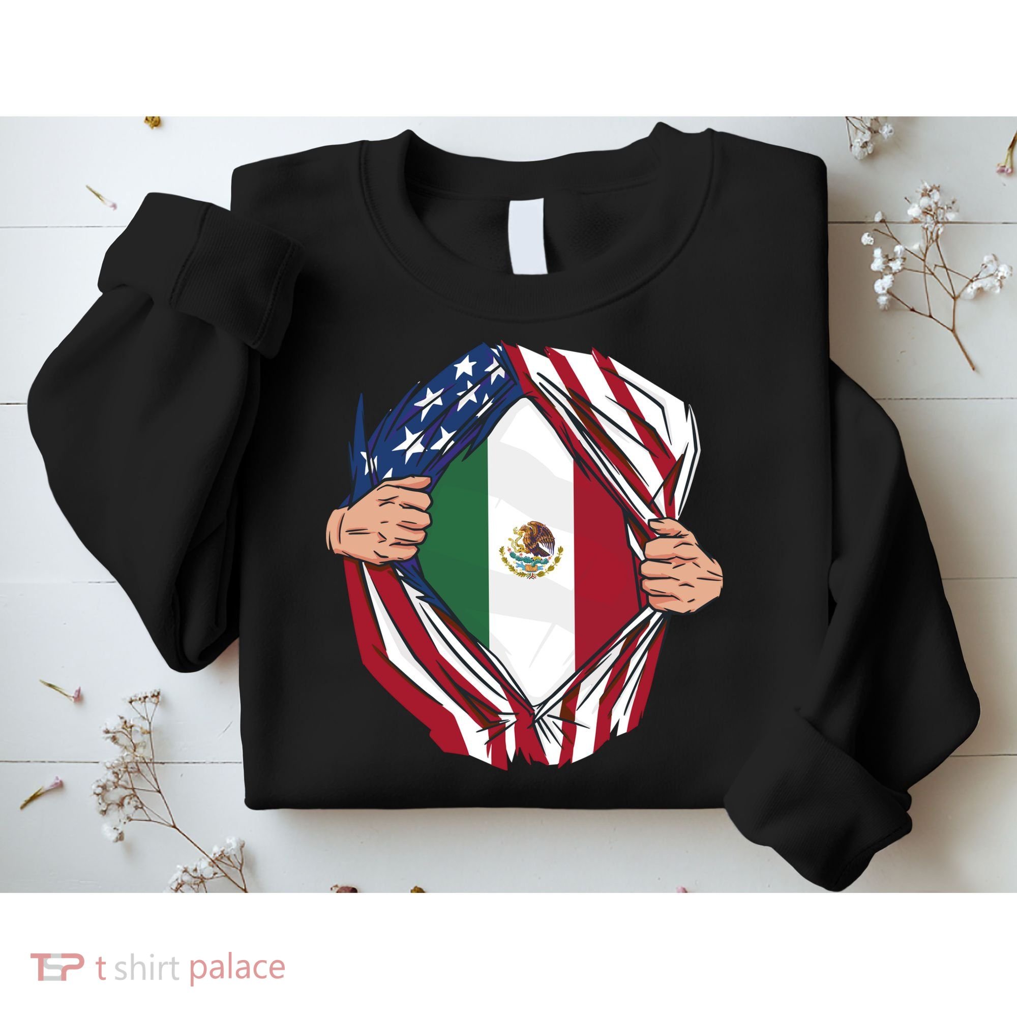 USA And Mexico Flag Sweatshirt