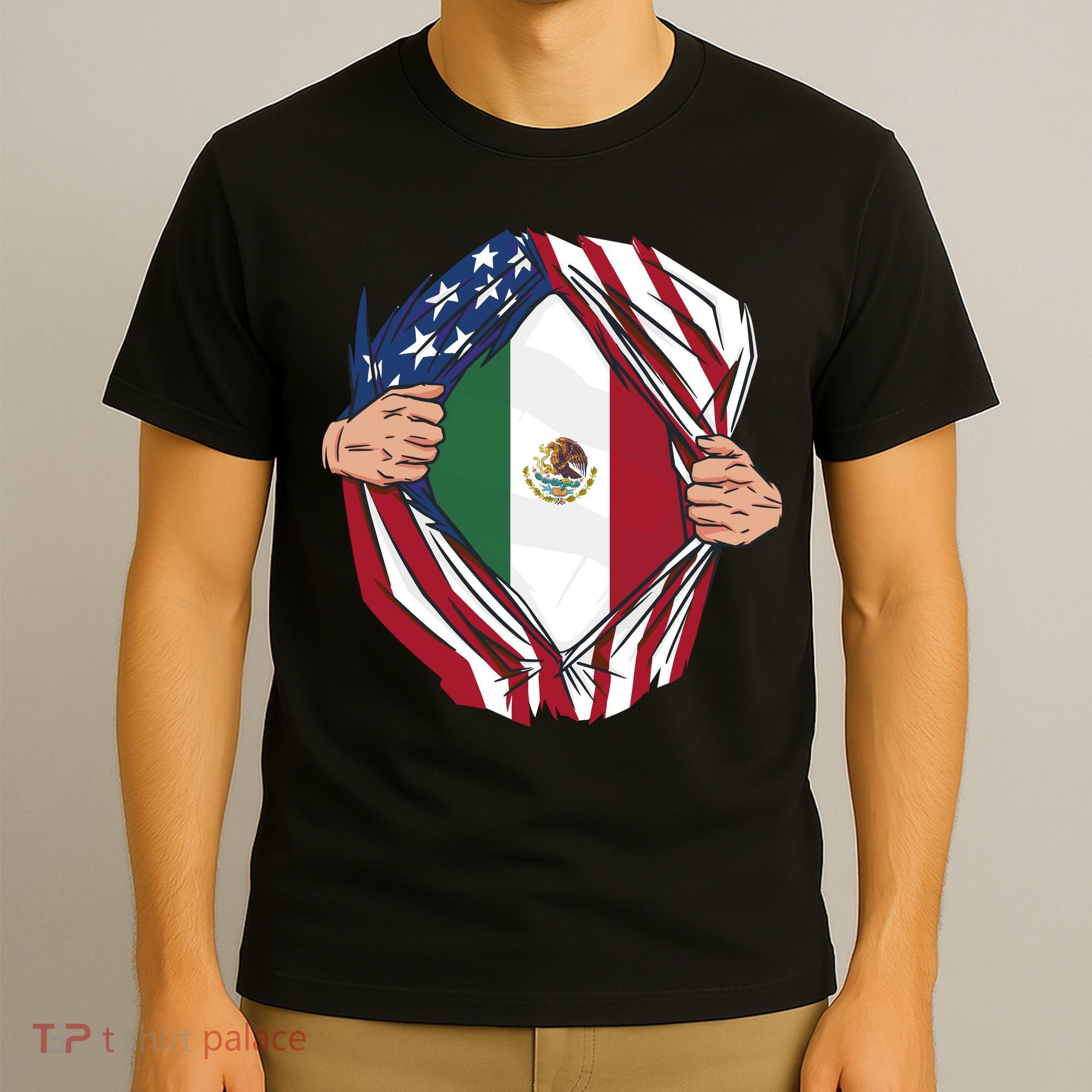 USA And Mexico Flag T-Shirt