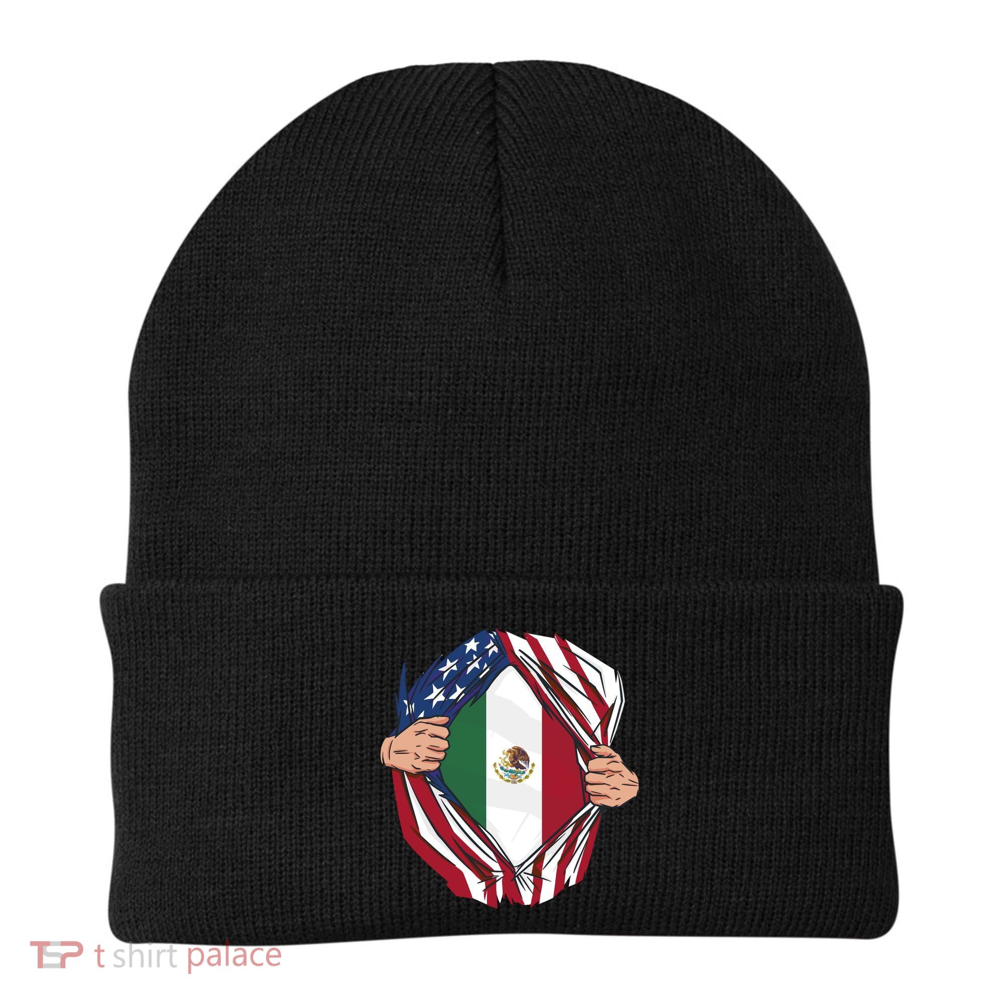 USA And Mexico Flag Beanie