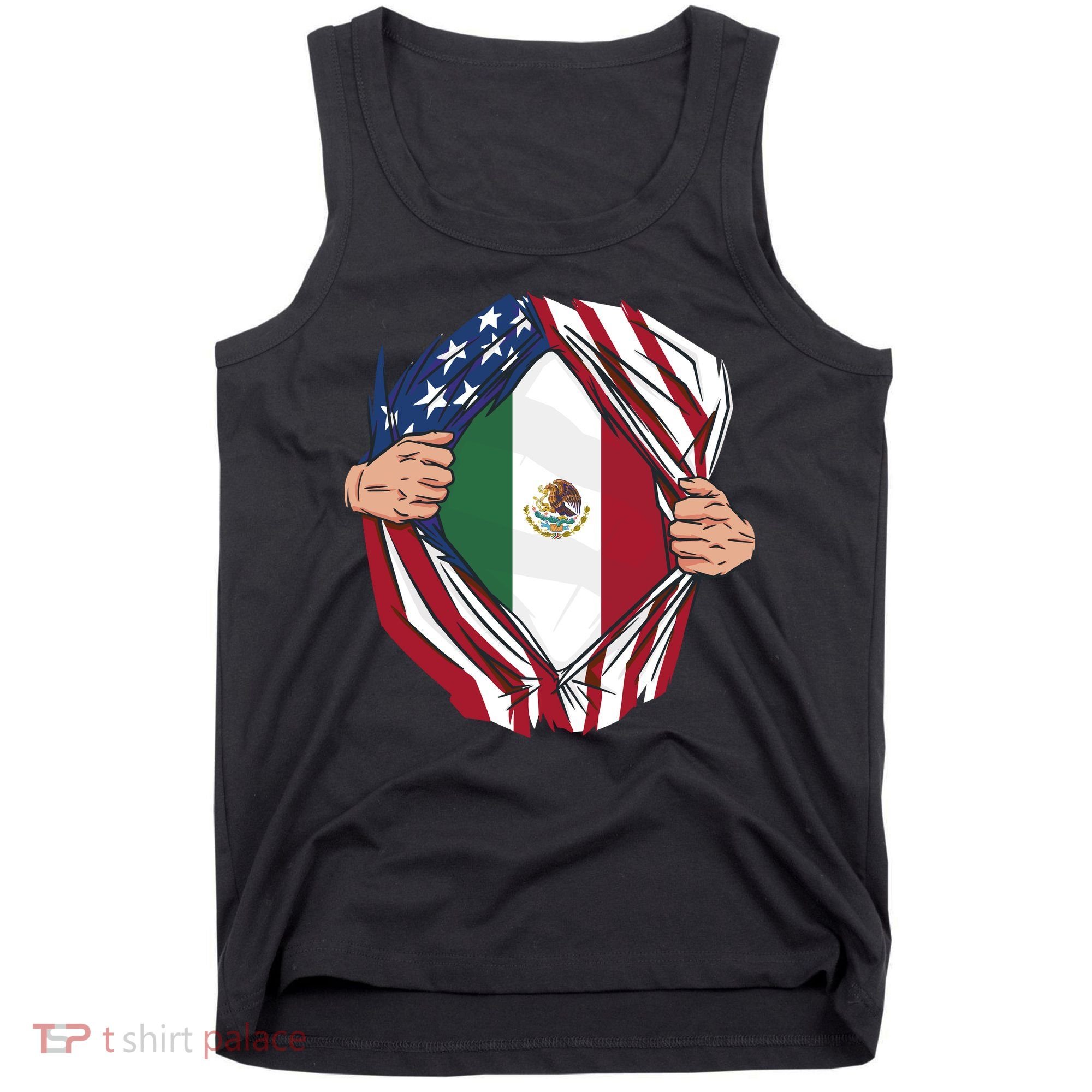 USA And Mexico Flag Tank Top