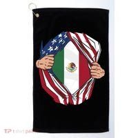 USA And Mexico Flag Golf Towel thumb 0