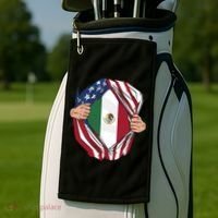 USA And Mexico Flag Golf Towel thumb 2