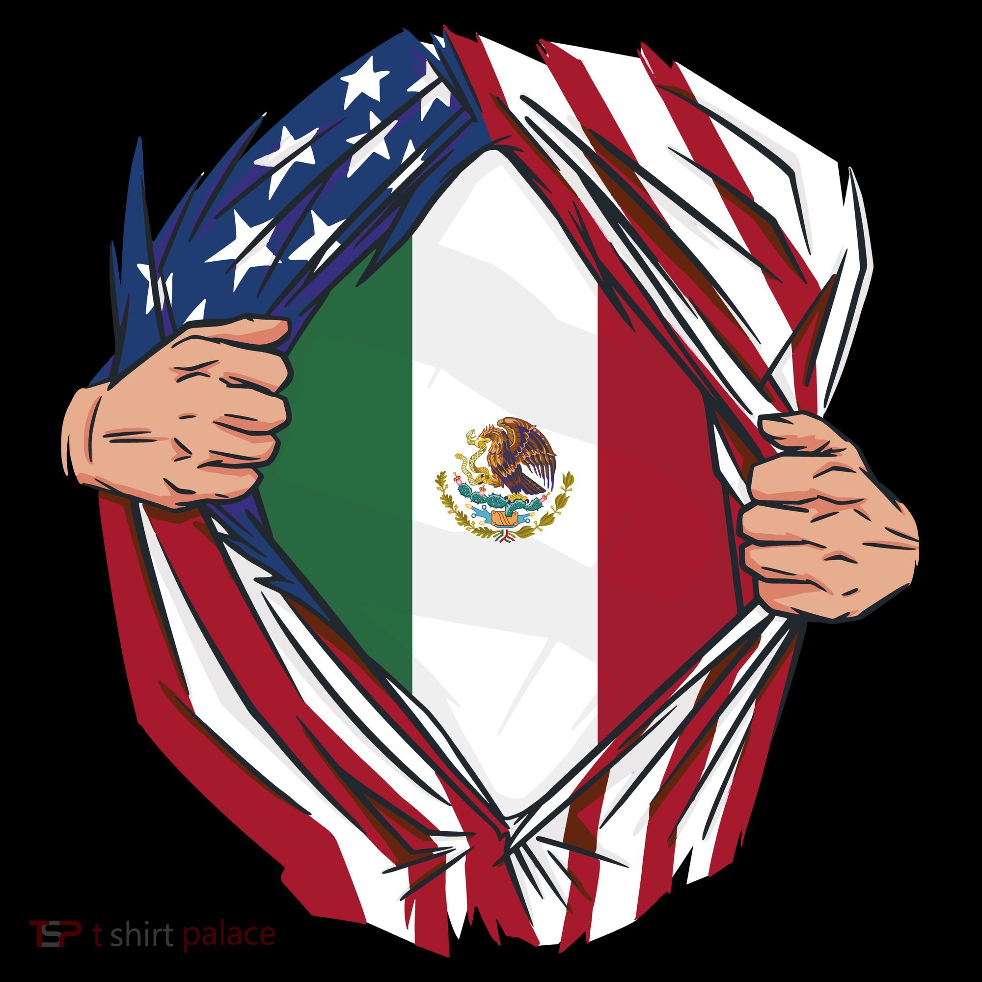 USA And Mexico Flag Women's T-Shirt