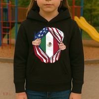 USA And Mexico Flag Kids Hoodie thumb 3