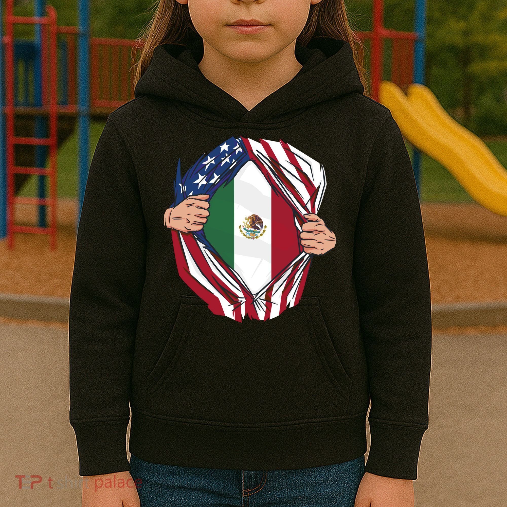 USA And Mexico Flag Kids Hoodie
