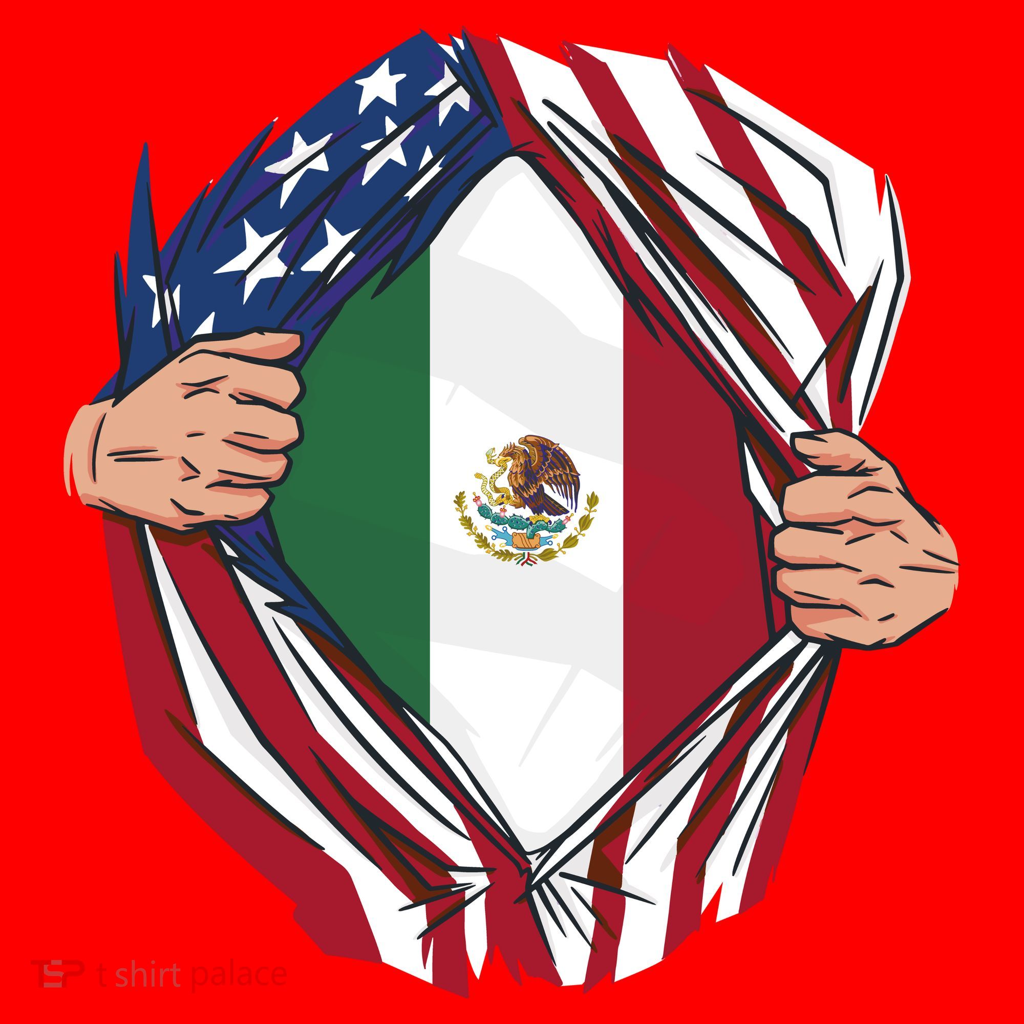 USA And Mexico Flag Santa Hat