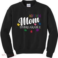 Unbreakable Autism Mom Kids Sweatshirt thumb 0