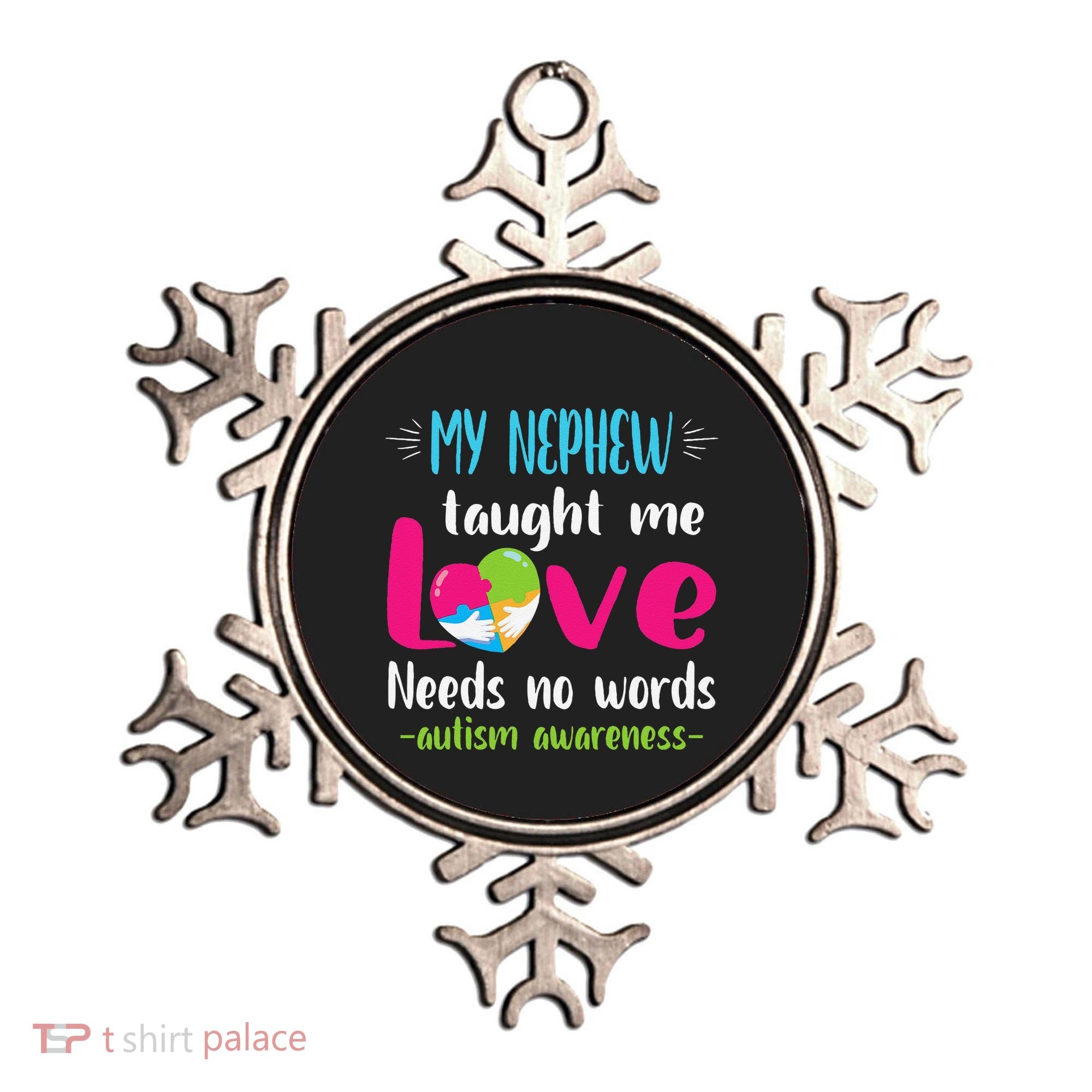 Uncle Aunt My Nephew Taught Me Love Needs No Words Autism Ornament