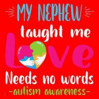 Uncle Aunt My Nephew Taught Me Love Needs No Words Autism Santa Hat thumb 1
