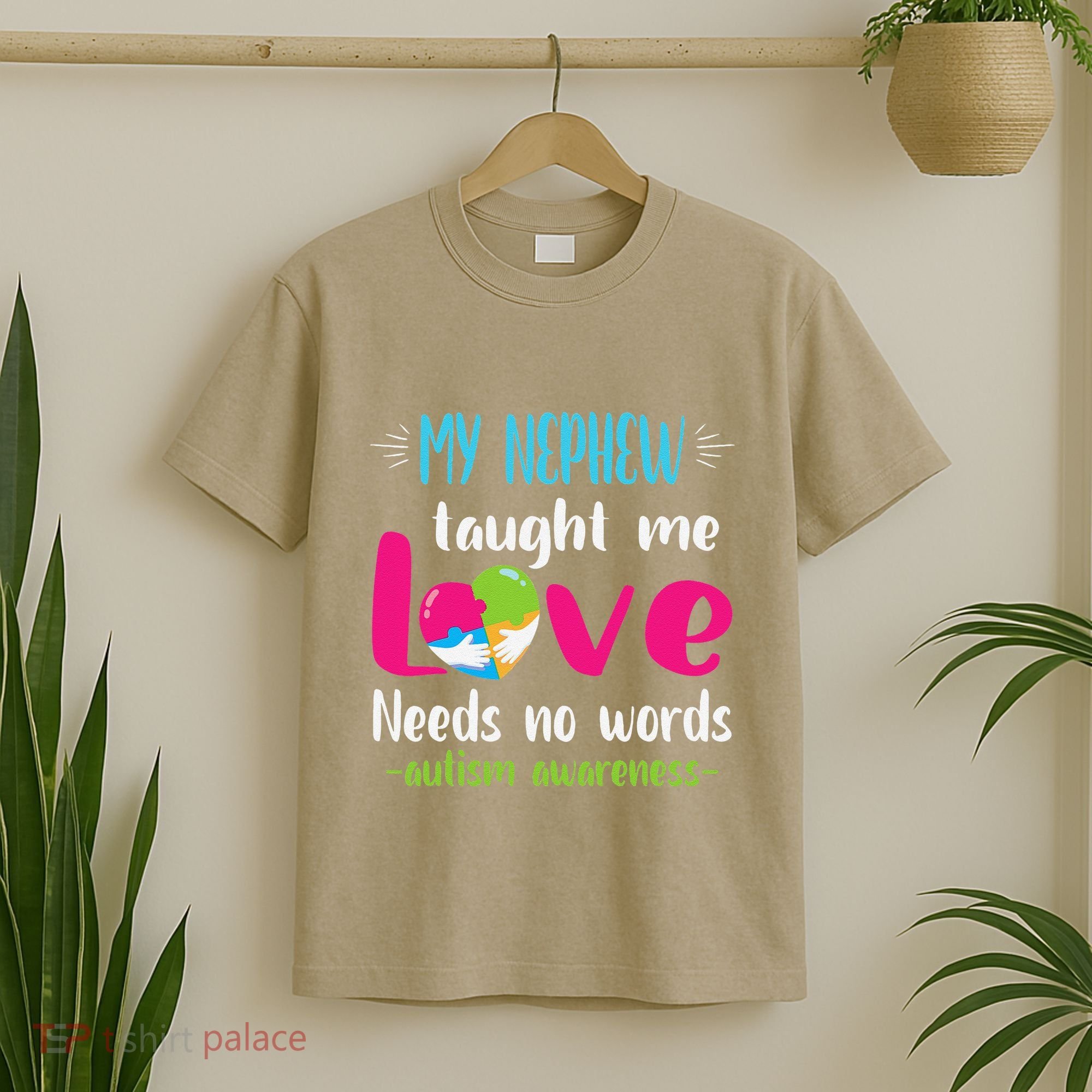 Uncle Aunt My Nephew Taught Me Love Needs No Words Autism T-Shirt