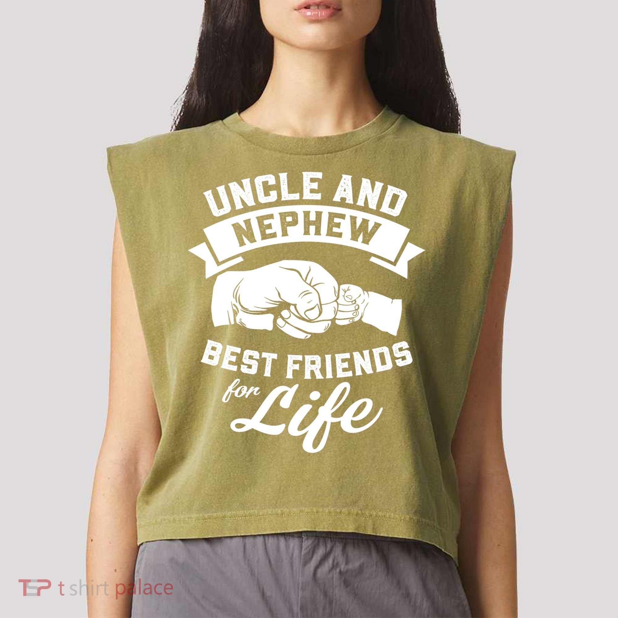 Uncle And Nephew Best Friends For Life Gift Garment-Dyed Women's Muscle Tee