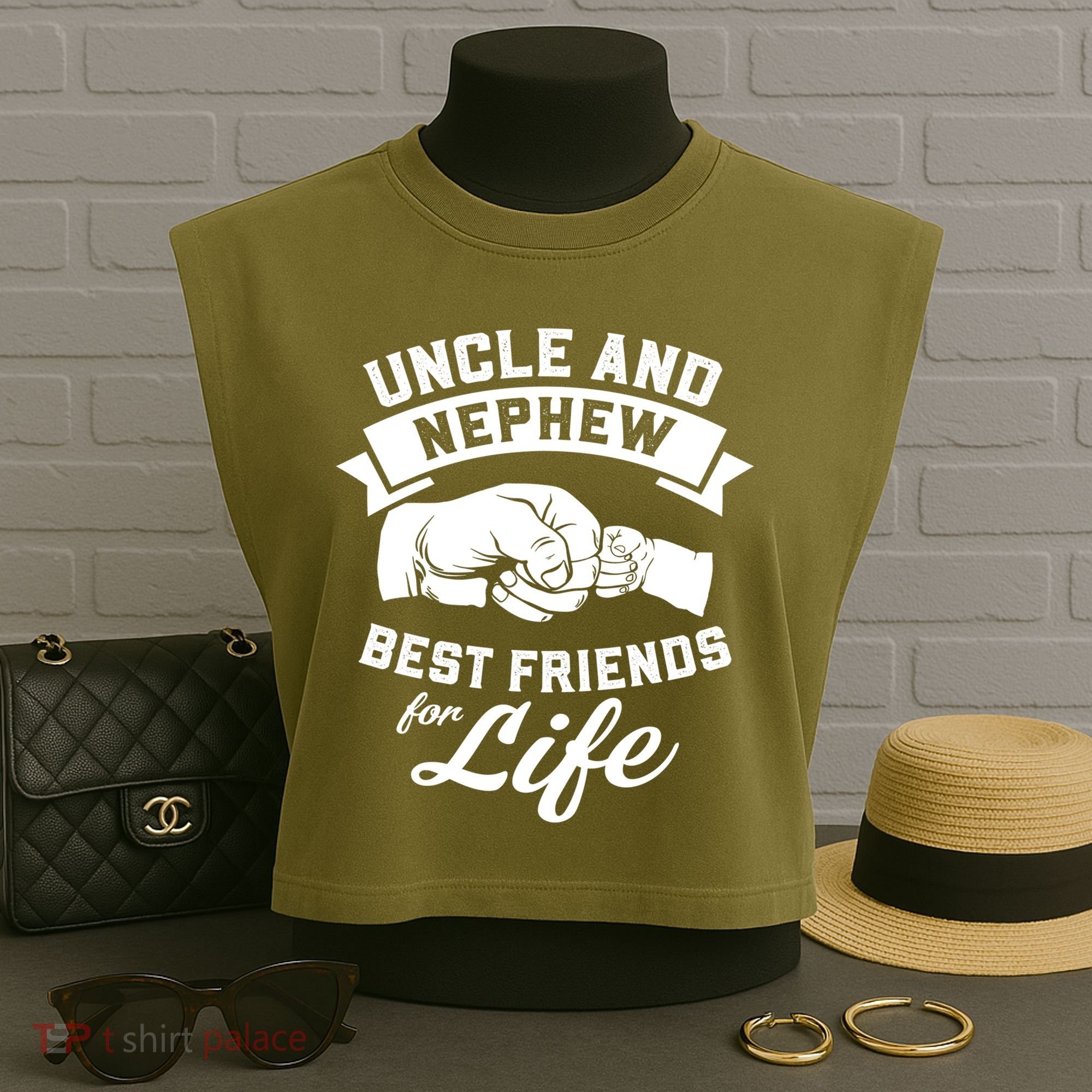 Uncle And Nephew Best Friends For Life Gift Garment-Dyed Women's Muscle Tee