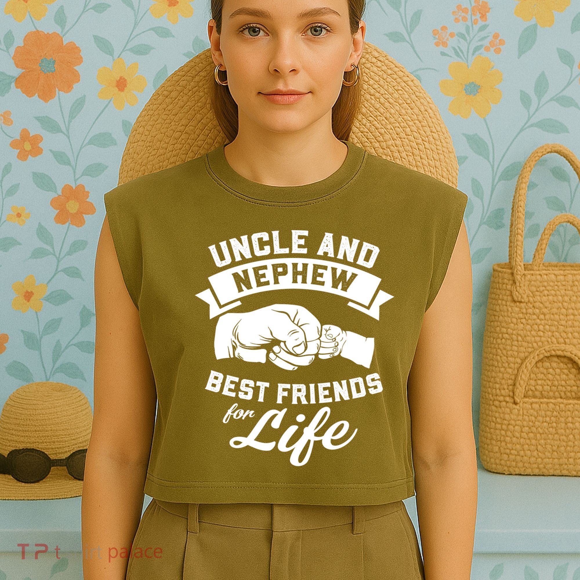 Uncle And Nephew Best Friends For Life Gift Garment-Dyed Women's Muscle Tee