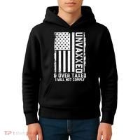 Unvaxxed And Overtaxed Kids Hoodie thumb 4