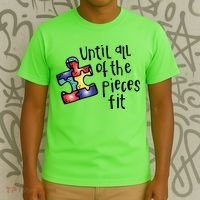 Until All Of The Pieces Fit Autism Puzzle T-Shirt thumb 3