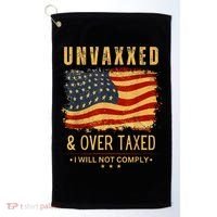 Unvaxxed And Overtaxed Golf Towel thumb 0