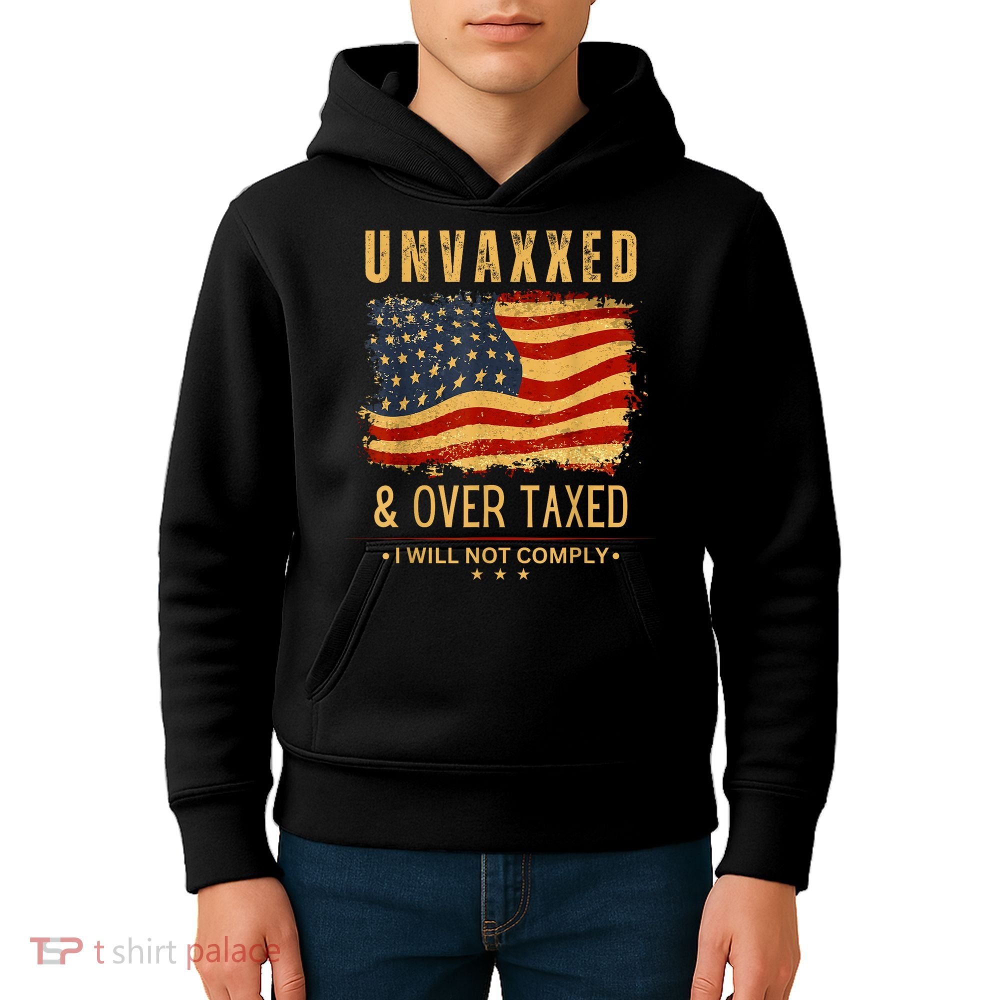 Unvaxxed And Overtaxed Kids Hoodie